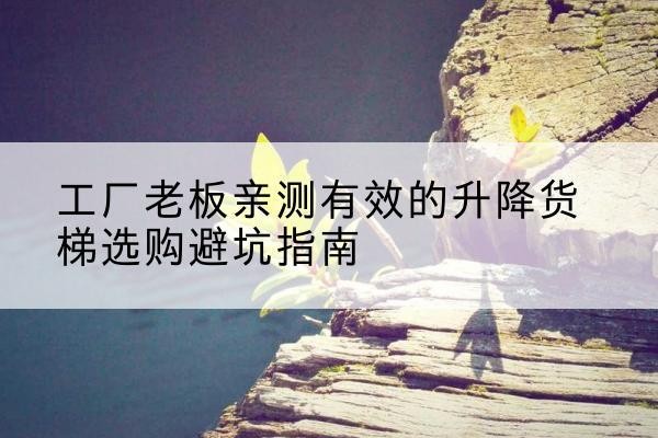 绥江升降货梯怎么选-工厂老板亲测有效的升降货梯选购避坑指南