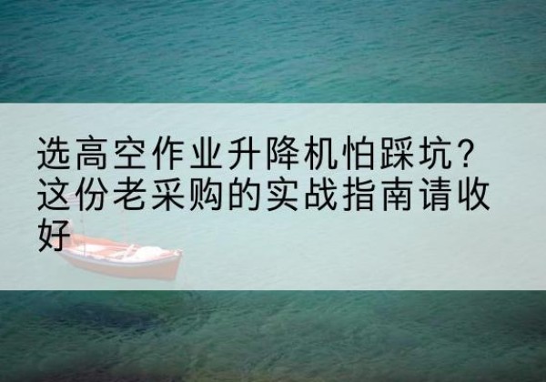 绥江高空作业升降机厂家推荐-选高空作业升降机怕踩坑？这份老采购的实战指南请收好