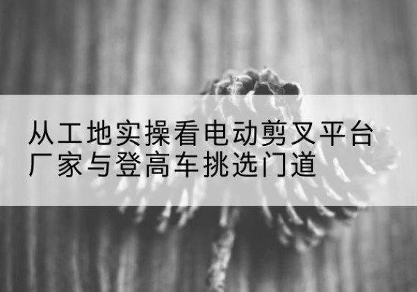 绥江电动剪叉升降平台厂家-从工地实操看电动剪叉平台厂家与登高车挑选门道